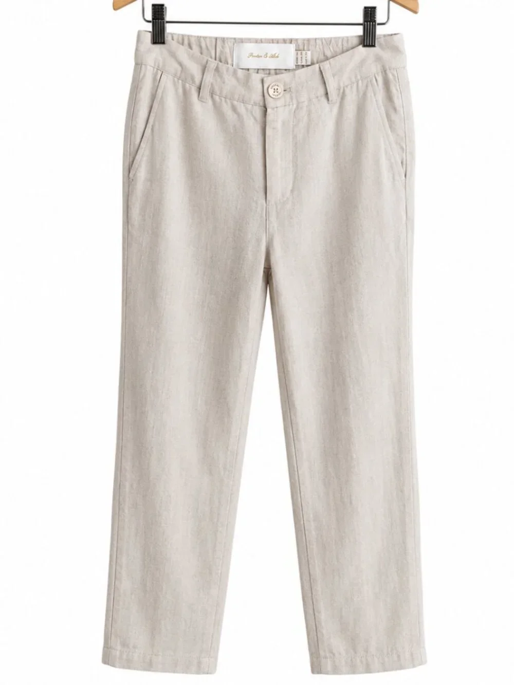 Porter & Ash 100% Linen Pants Beige Oatmeal Men's Resort Quiet Luxury